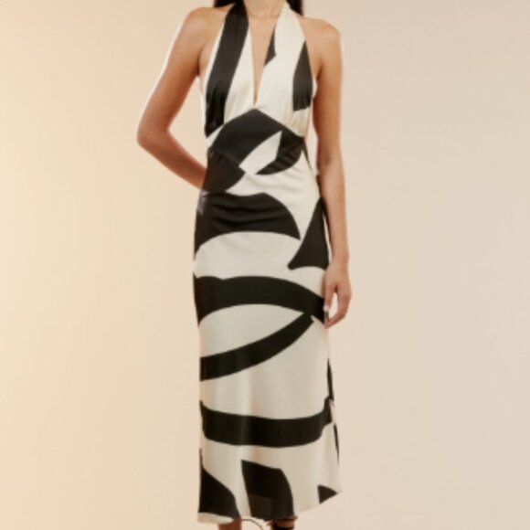 Brand New Bardot Citron Halter Midi Dress - Picture 7 of 10